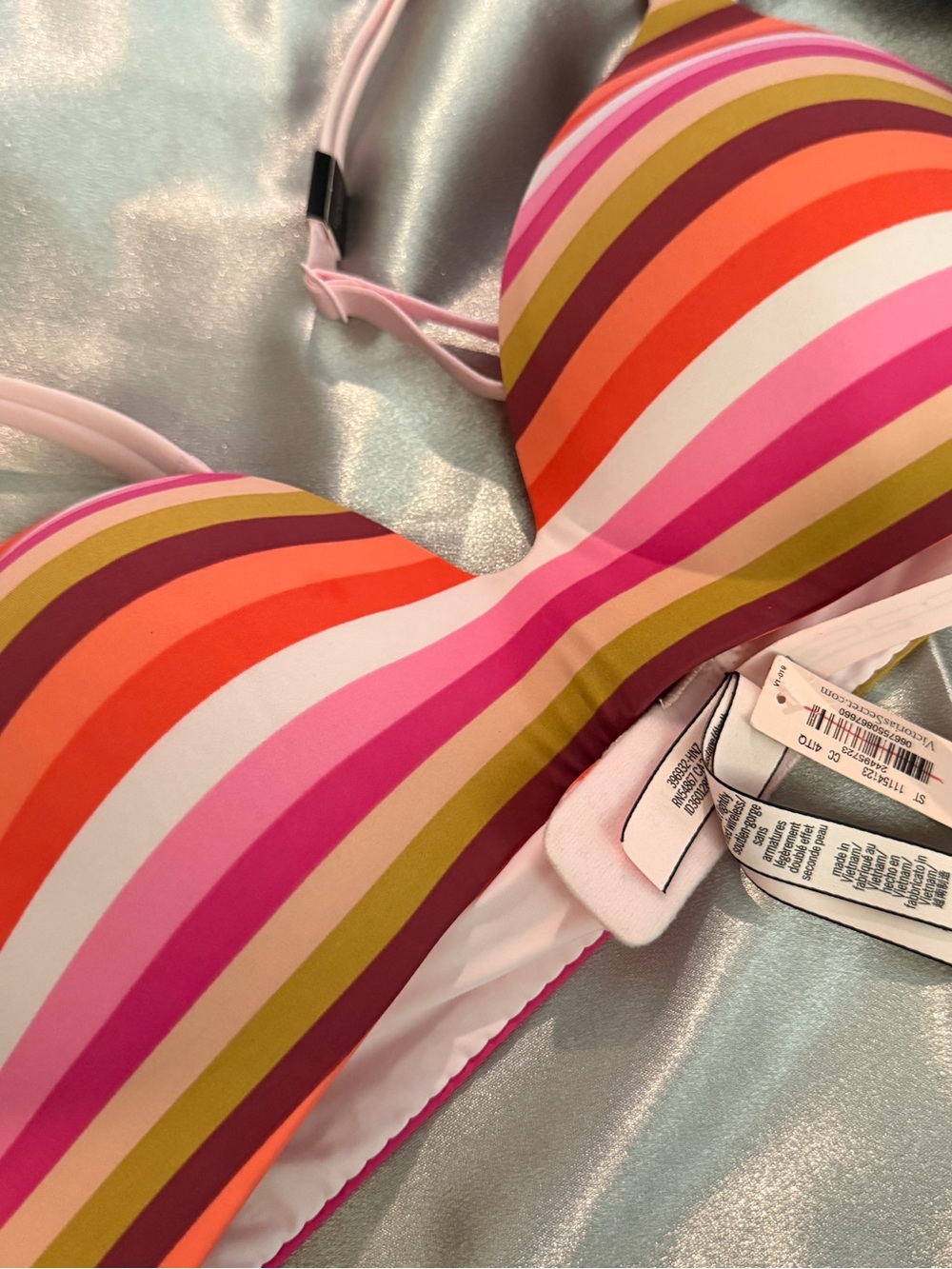 VICTORIA'S SECRET Stripe T-shirt Lightly Lined Wireless Bra 36B